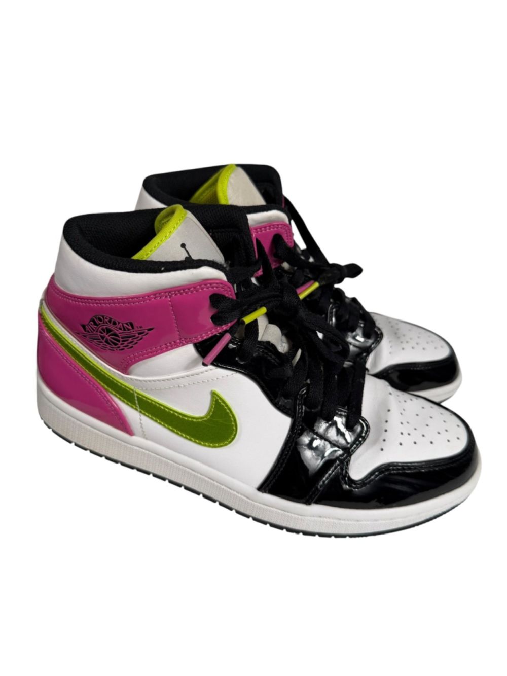 Nike Air Jordan 1 Mid SE 9834-100 Athletic Shoes Cyber Active Fuchsia Men's 8